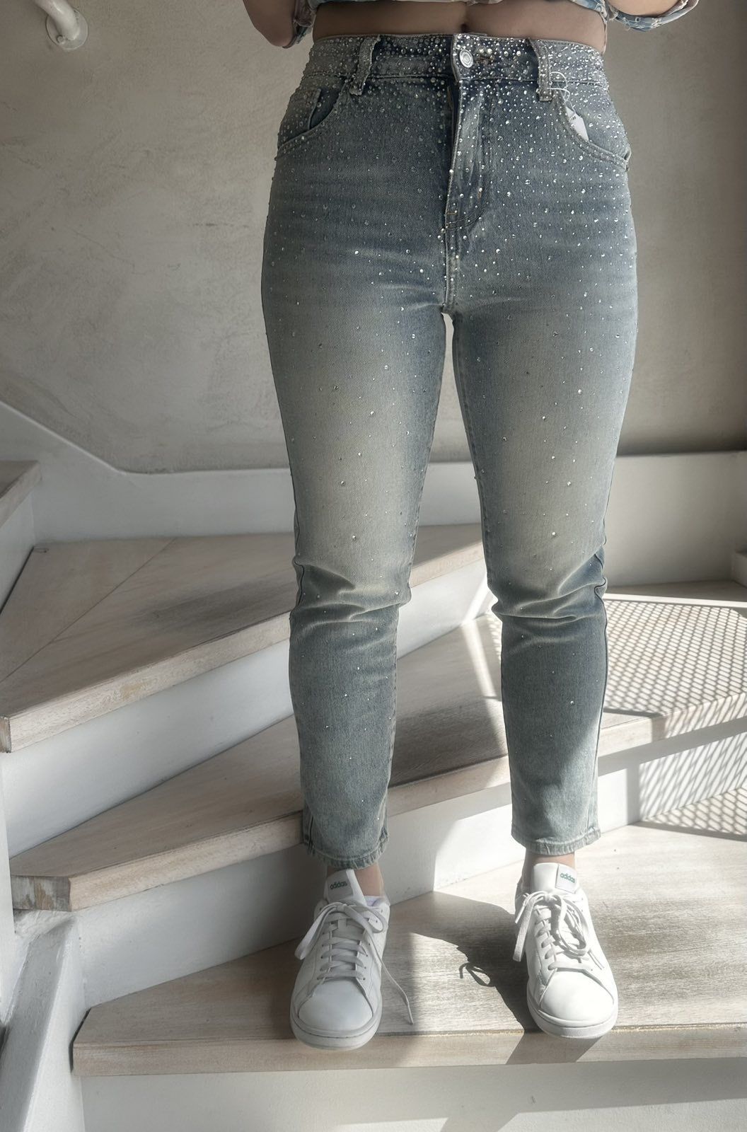 Jean παντελόνι με strass 